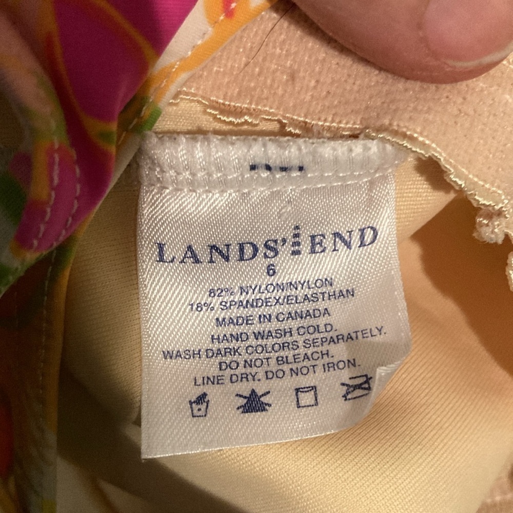 🌈 Lands End tropical print tankini swim top small - Picture 4 of 6
